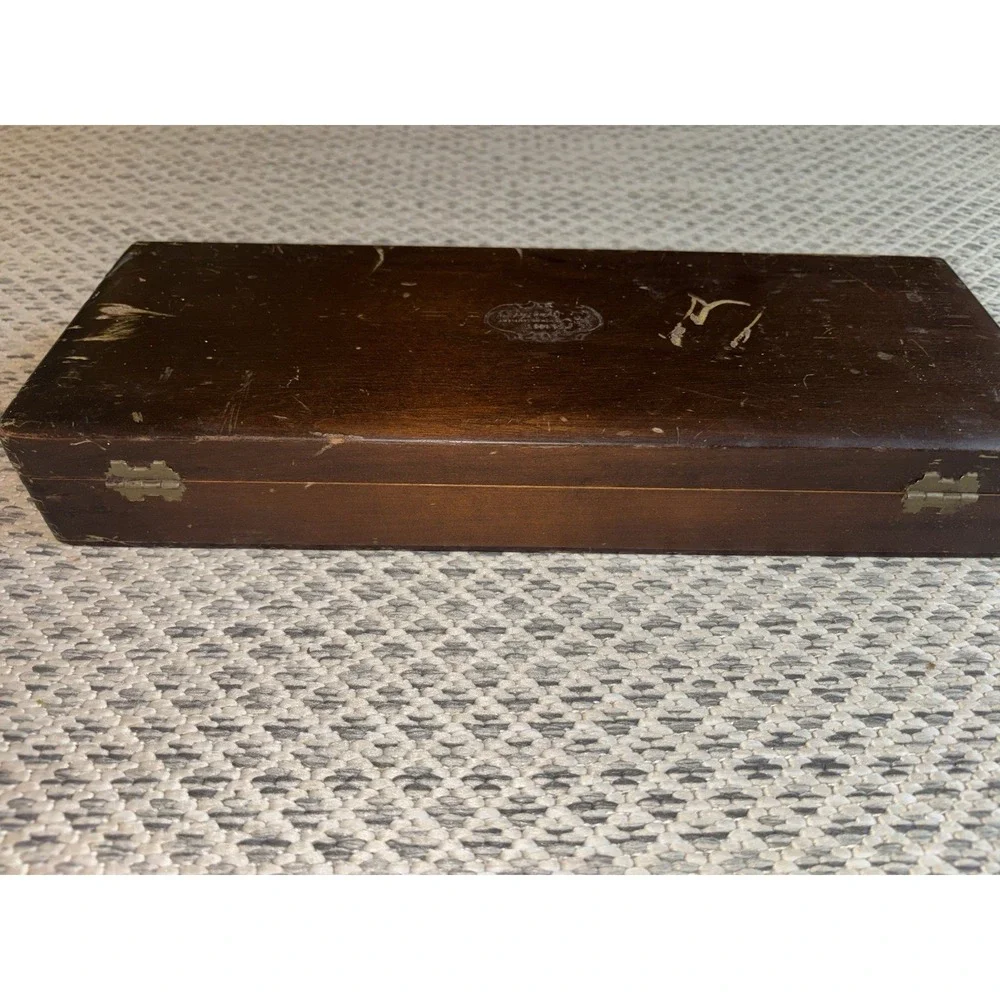 Vintage Ekco Flint Hollow Ground 2-Piece Carving Set Wood Box FUC Culinary Tools